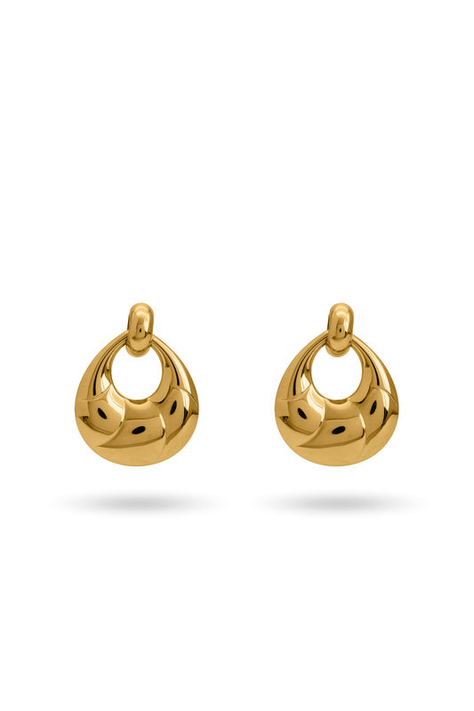 Twirléa Gold Hoops featuring a bold, sculptural design with a high-polish finish, ideal for statement jewelry lovers.