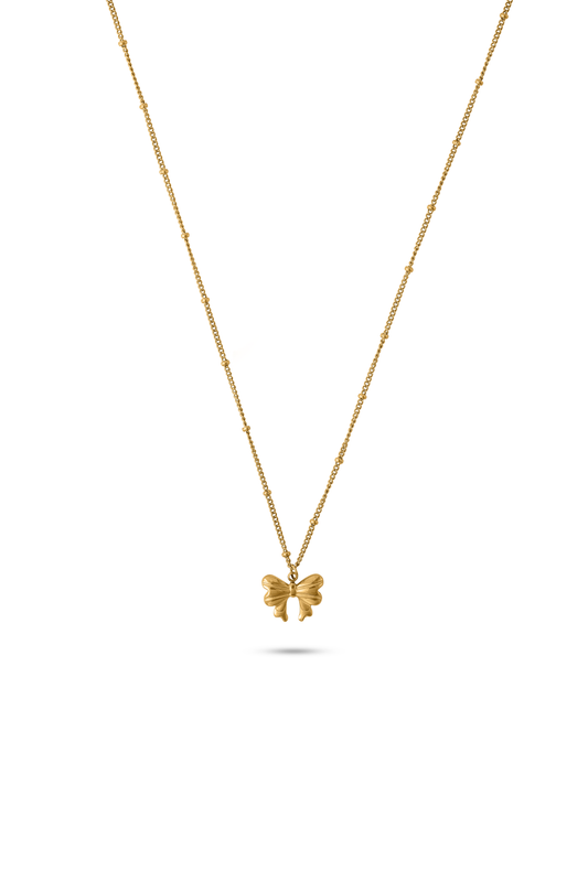 Glimmerwing Gold Necklace featuring a delicate butterfly pendant on a fine gold chain, ideal for elegant everyday wear.