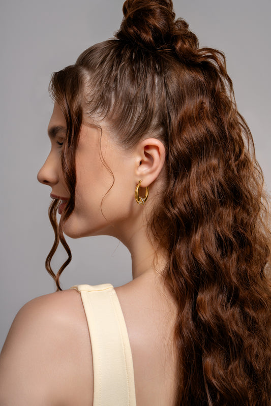 Twist Crystal Hoops