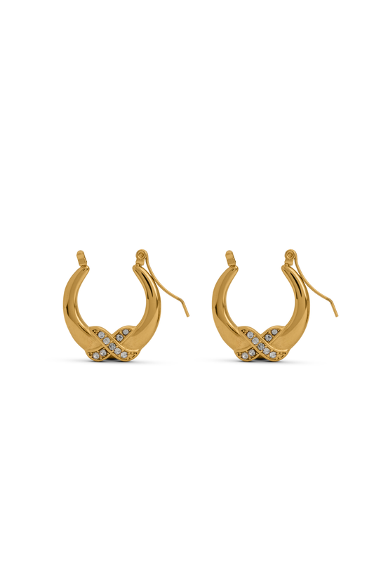 Twist Crystal Hoops